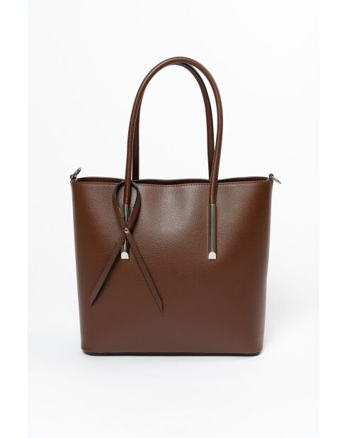 Sac en cuir Mallero brun - 32x30x12cm