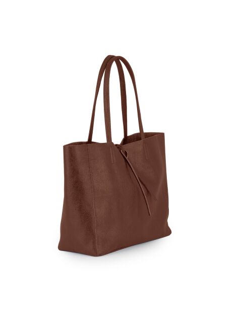 Dunkelbraune Spoleto Ledertasche - 34x28x14cm