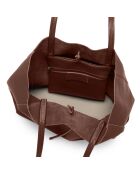 Dunkelbraune Spoleto Ledertasche - 34x28x14cm