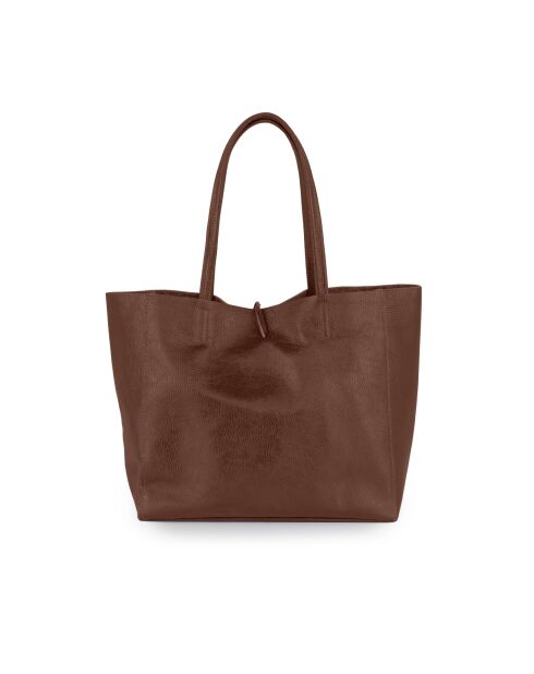 Dunkelbraune Spoleto Ledertasche - 34x28x14cm