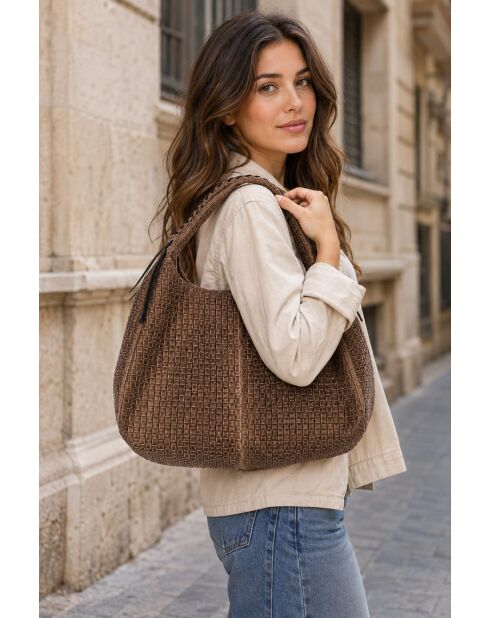 Sac en cuir Pitigliano Bruciato - 41x34x30cm