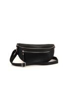 Zwarte leren schoudertas van Burano - 30x19x2cm