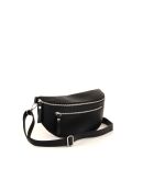 Zwarte leren schoudertas van Burano - 30x19x2cm