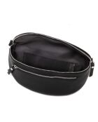Zwarte leren schoudertas van Burano - 30x19x2cm