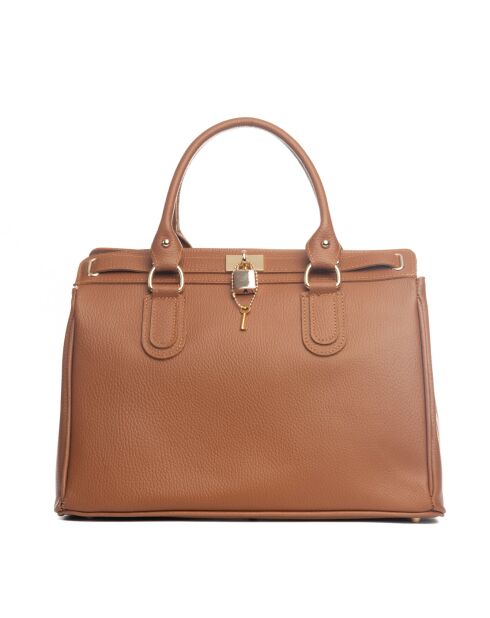 Sac en cuir Nure cognac - 36x28x18cm