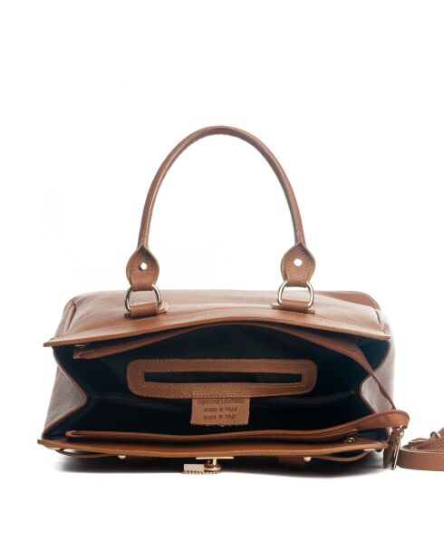 Bolso de piel Nure cognac - 36x28x18cm