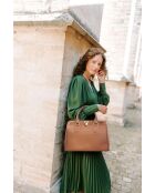 Bolso de piel Nure cognac - 36x28x18cm