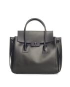 Pomarance schwarze Ledertasche, 40 x 40 x 14 cm