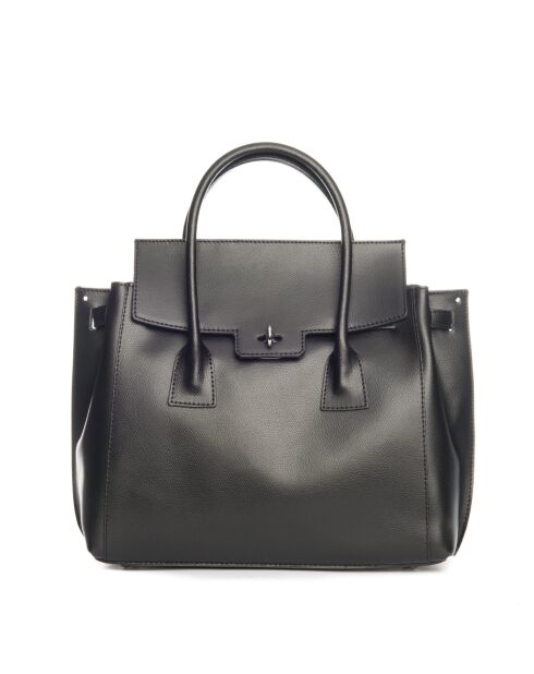 Pomarance schwarze Ledertasche, 40 x 40 x 14 cm