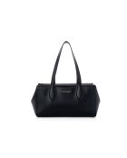 Sac bandoulière en cuir Liguria noir - 31x17x19 cm