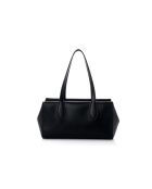 Sac bandoulière en cuir Liguria noir - 31x17x19 cm