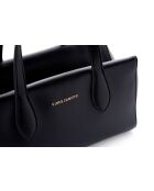 Sac bandoulière en cuir Liguria noir - 31x17x19 cm
