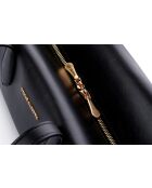 Sac bandoulière en cuir Liguria noir - 31x17x19 cm