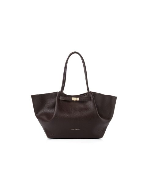 Tote bag en cuir Prato marron - 52x13x27 cm