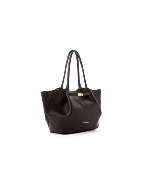 Tote bag en cuir Prato marron - 52x13x27 cm
