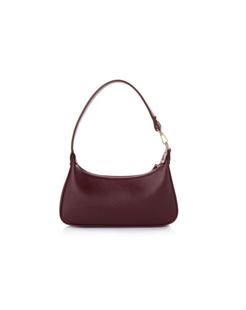 Sac bandoulière en cuir Cosenza bourgogne - 27x6,5x12,5 cm