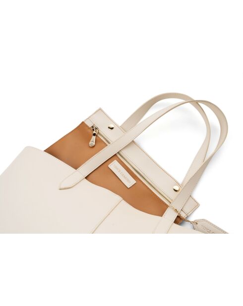 Bolso Savona de piel blanco - 38x14x27,5 cm