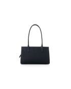 Bandolera Viterbo de piel negra - 33x12x20 cm