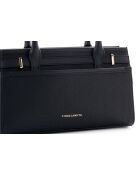 Bandolera Viterbo de piel negra - 33x12x20 cm