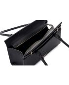 Bandolera Viterbo de piel negra - 33x12x20 cm