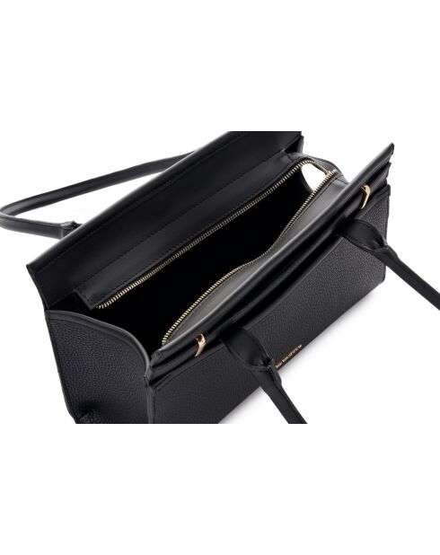 Bandolera Viterbo de piel negra - 33x12x20 cm