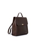 Mochila Gela de piel marrón chocolate - 29x11x32 cm