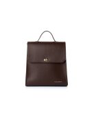 Mochila Gela de piel marrón chocolate - 29x11x32 cm