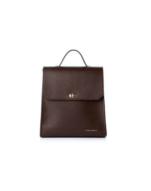 Sac à dos en cuir Gela marron chocolat - 29x11x32 cm