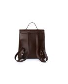 Mochila Gela de piel marrón chocolate - 29x11x32 cm