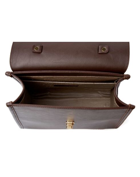 Mochila Gela de piel marrón chocolate - 29x11x32 cm