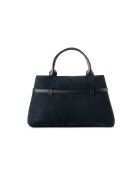 Bolso Vittoria de piel de gamuza negra - 40x17x26 cm