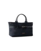 Bolso Vittoria de piel de gamuza negra - 40x17x26 cm