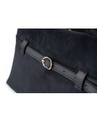 Bolso Vittoria de piel de gamuza negra - 40x17x26 cm