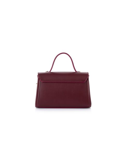 Mini-sac en cuir Gela bourgogne - 20x8x12,5 cm