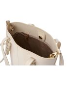 Sac bandoulière en cuir Piedmont crème - 30x14x23 cm