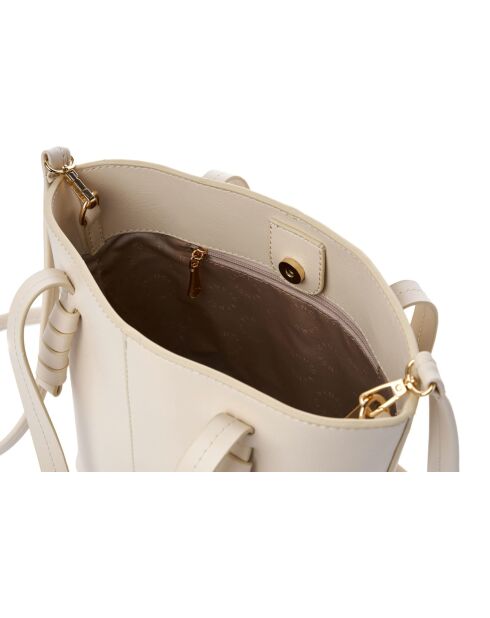Sac bandoulière en cuir Piedmont crème - 30x14x23 cm