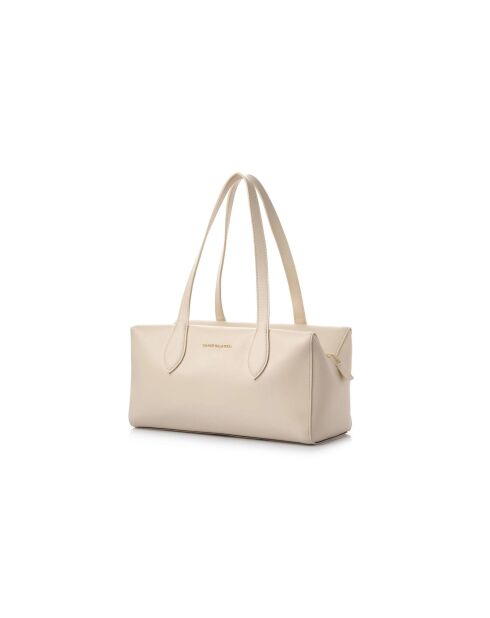 Sac bandoulière en cuir Liguria blanc - 31x17x19 cm