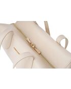 Bandolera Liguria de piel blanca - 31x17x19 cm