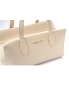 Bandolera Liguria de piel blanca - 31x17x19 cm