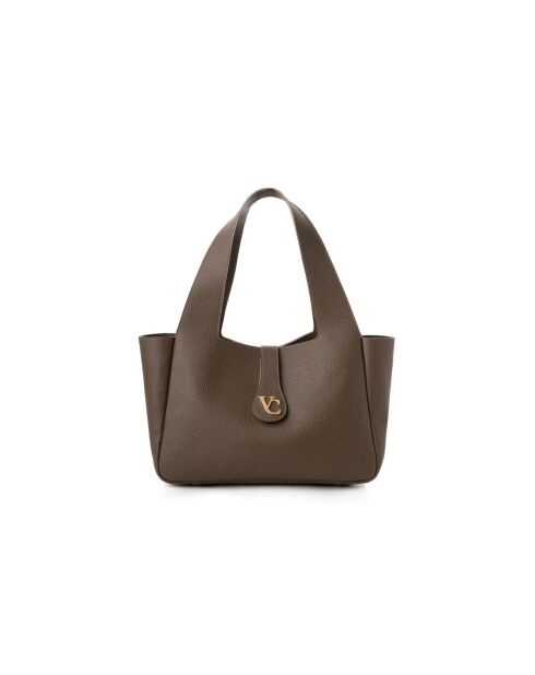 Tote bag en cuir L'Aquila taupe - 33x15x22 cm