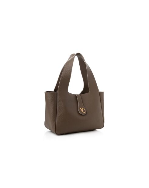 Tote bag en cuir L'Aquila taupe - 33x15x22 cm