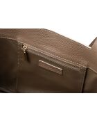 L'Aquila Tragetasche aus taupefarbenem Leder - 33x15x22 cm