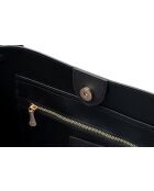 Bolso Palermo de piel negra - 35x15x27 cm