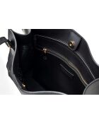 Bolso Palermo de piel negra - 35x15x27 cm