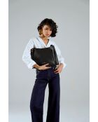 Bolso Palermo de piel negra - 35x15x27 cm