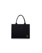 Bolso Caserta de piel negra - 38x15x30 cm