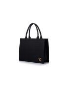 Bolso Caserta de piel negra - 38x15x30 cm