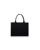 Bolso Caserta de piel negra - 38x15x30 cm