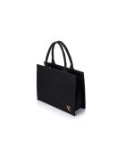 Bolso Caserta de piel negra - 38x15x30 cm