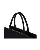 Bolso Caserta de piel negra - 38x15x30 cm